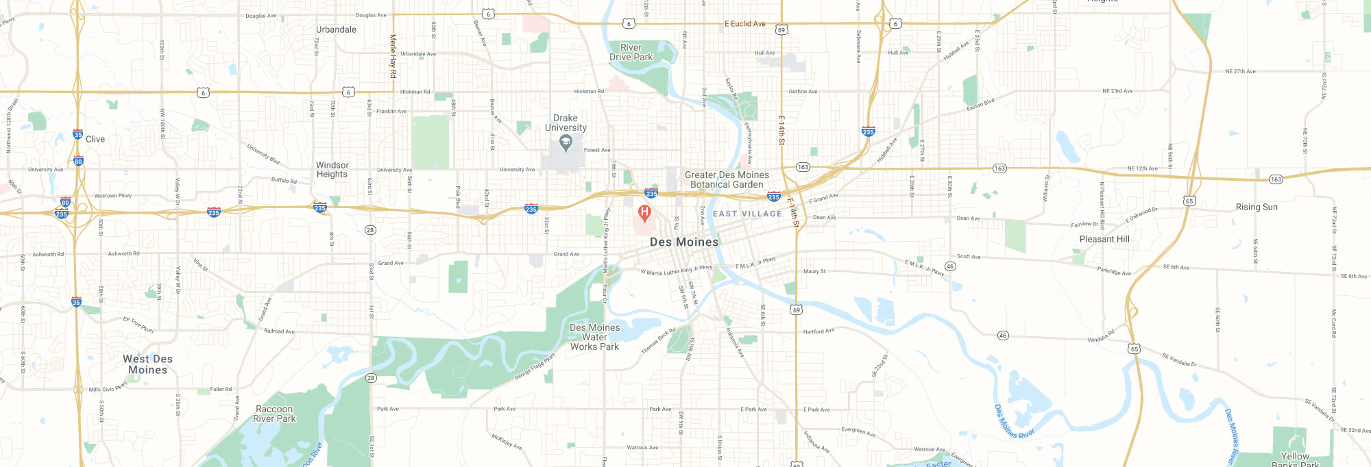 Des Moines city map