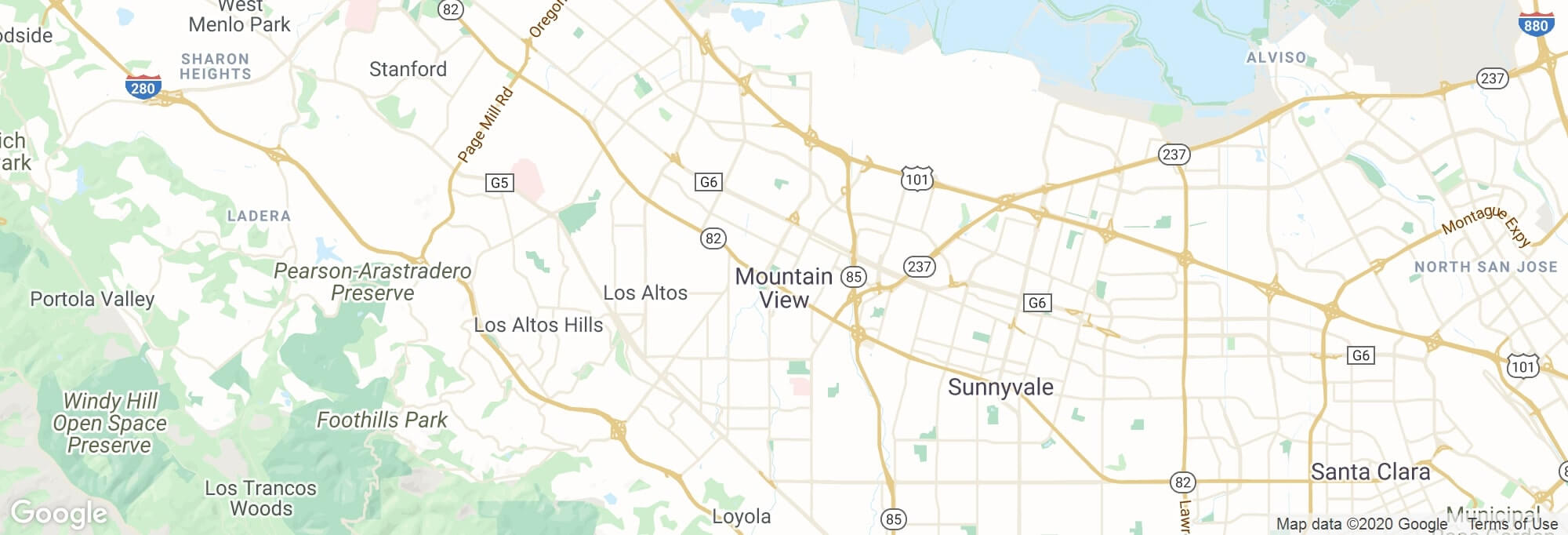 Mountain View city map