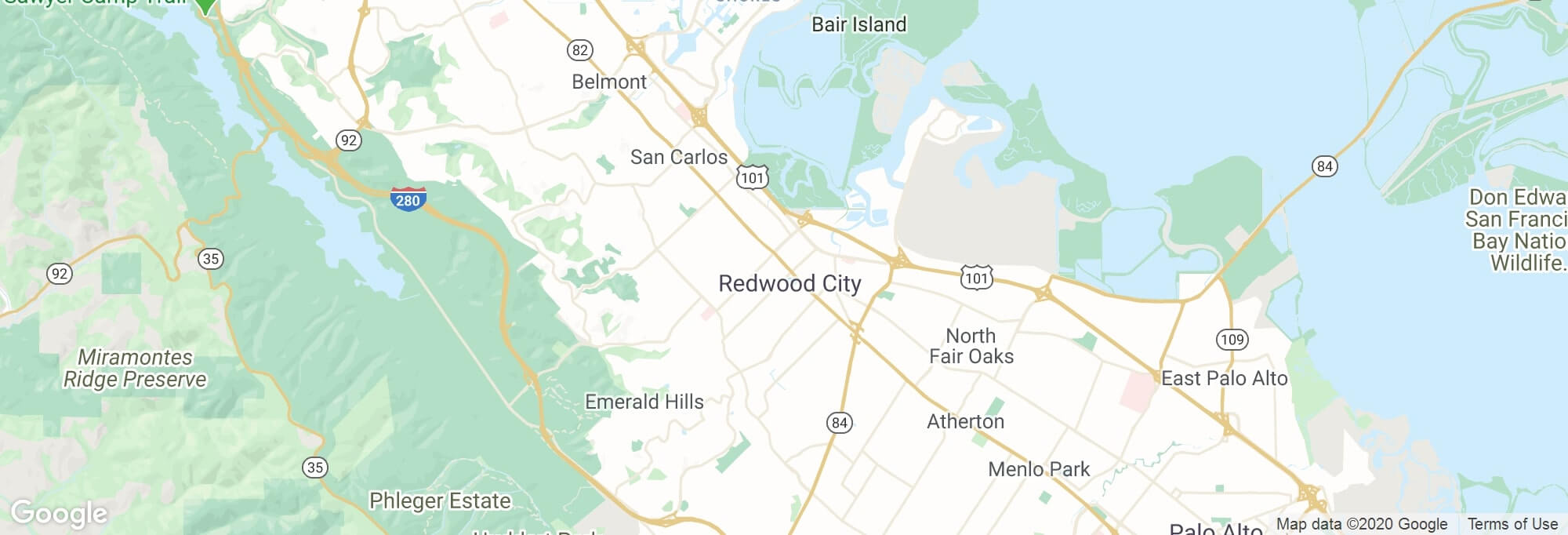 Redwood City city map