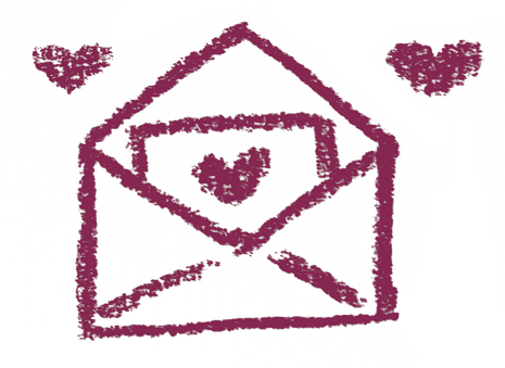 Envelope with hearts illustration